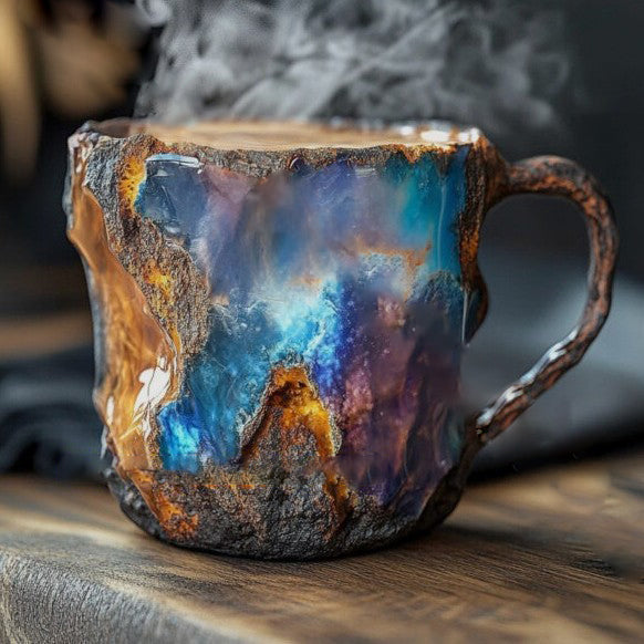 Handcrafted Mineral Crystal Mug | Insulated | Dishwasher & Microwave Safe | 12–15 oz Capacity
