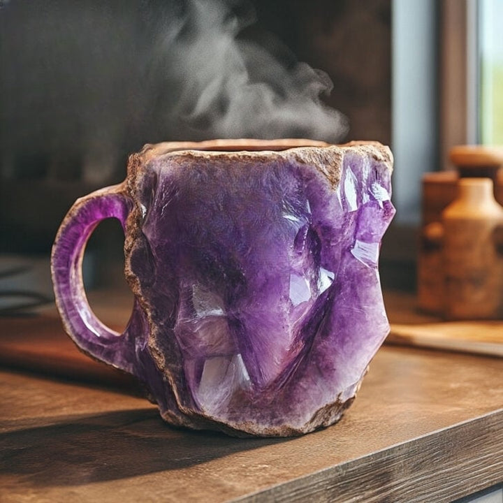 Handcrafted Mineral Crystal Mug | Insulated | Dishwasher & Microwave Safe | 12–15 oz Capacity