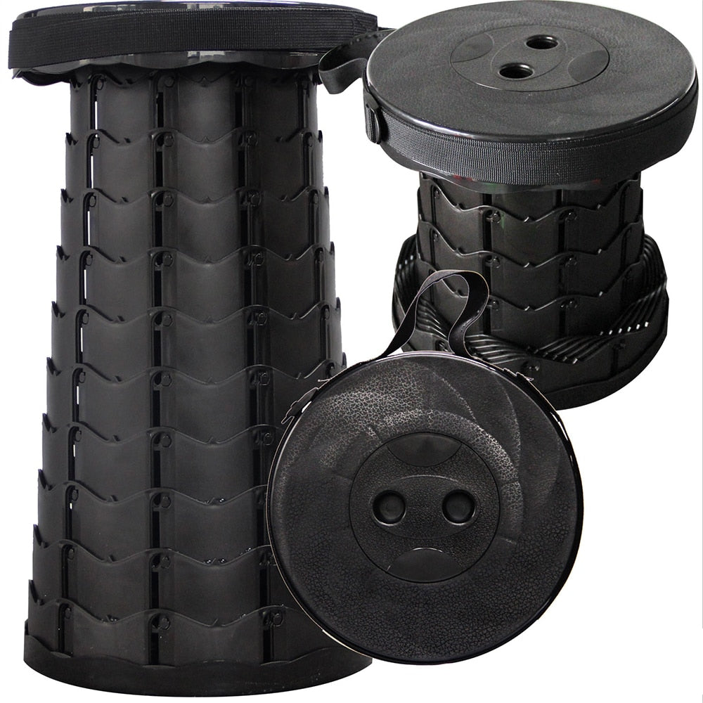 Portable Folding Stool | Adjustable Telescopic Seat | Lightweight Collapsible Travel Chair