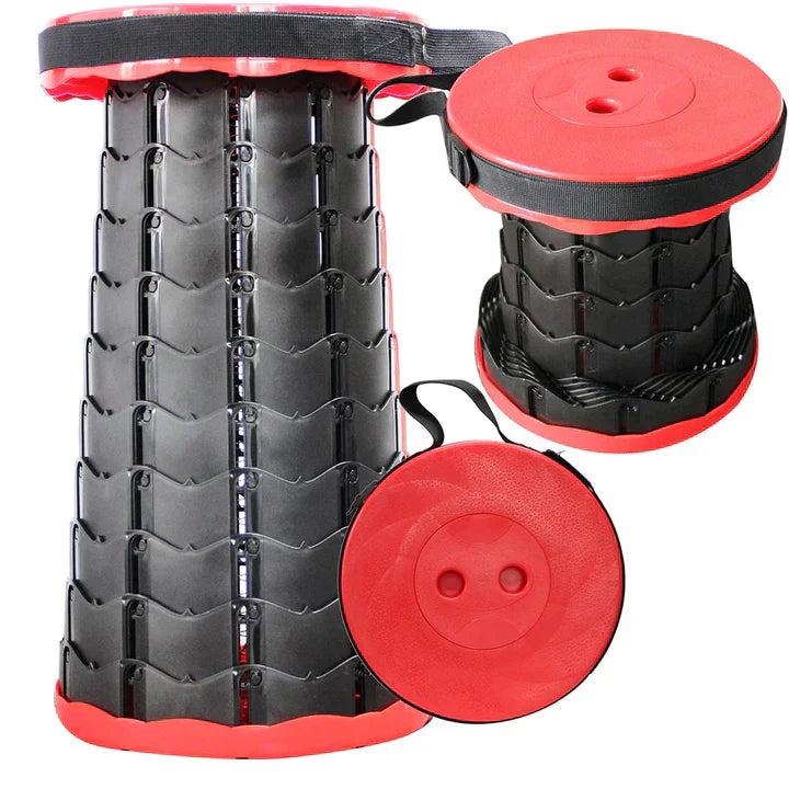 Portable Folding Stool | Adjustable Telescopic Seat | Lightweight Collapsible Travel Chair
