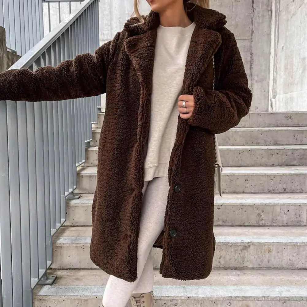 Indie Women's Coat | Longline Plush Faux Fur Design 2