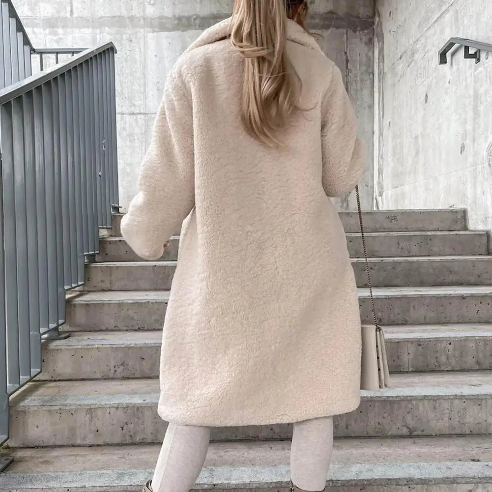 Indie Women's Coat | Longline Plush Faux Fur Design 4