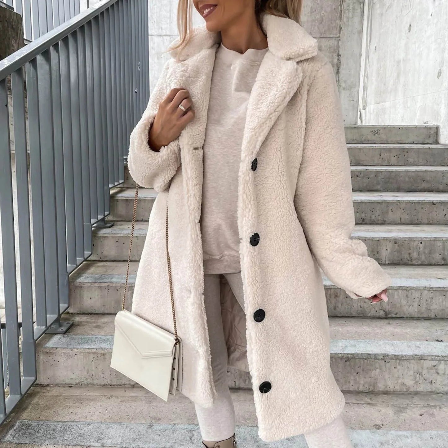 Indie Women's Coat | Longline Plush Faux Fur Design 6