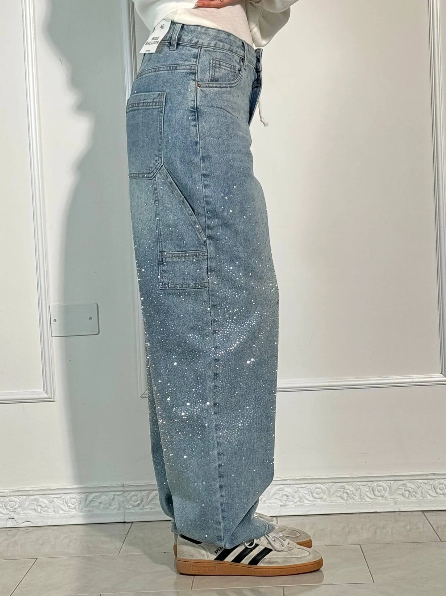 Women’s High-Waist Glitter Jeans | Stretch Denim | Slim Fit Design