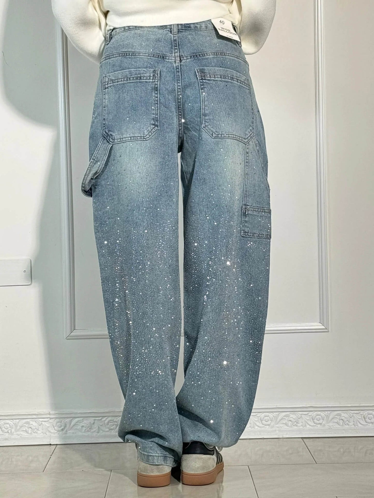 Women’s High-Waist Glitter Jeans | Stretch Denim | Slim Fit Design