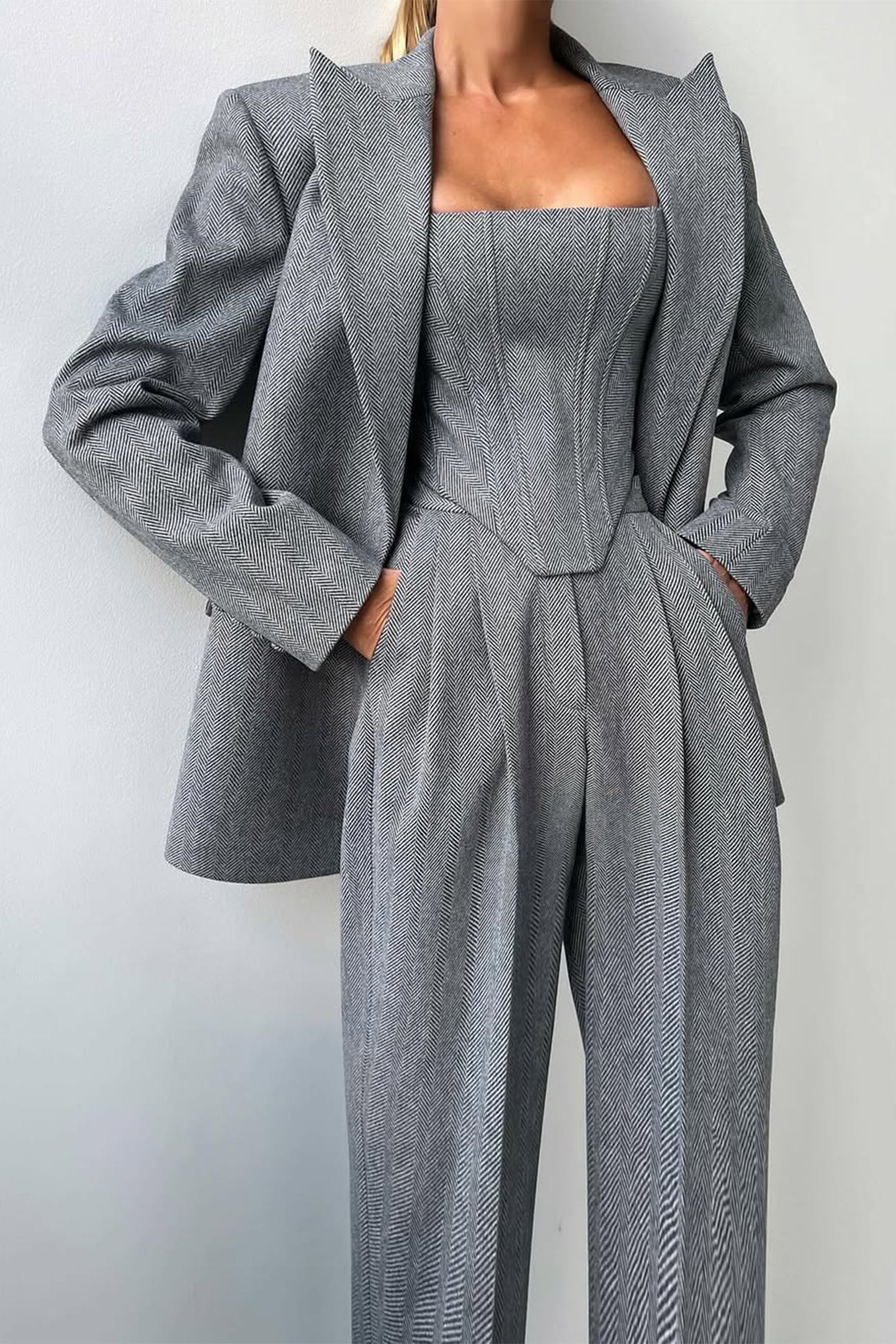 Kira Women's Three-Piece Set | Double-Breasted Blazer, Tailored Fit 0