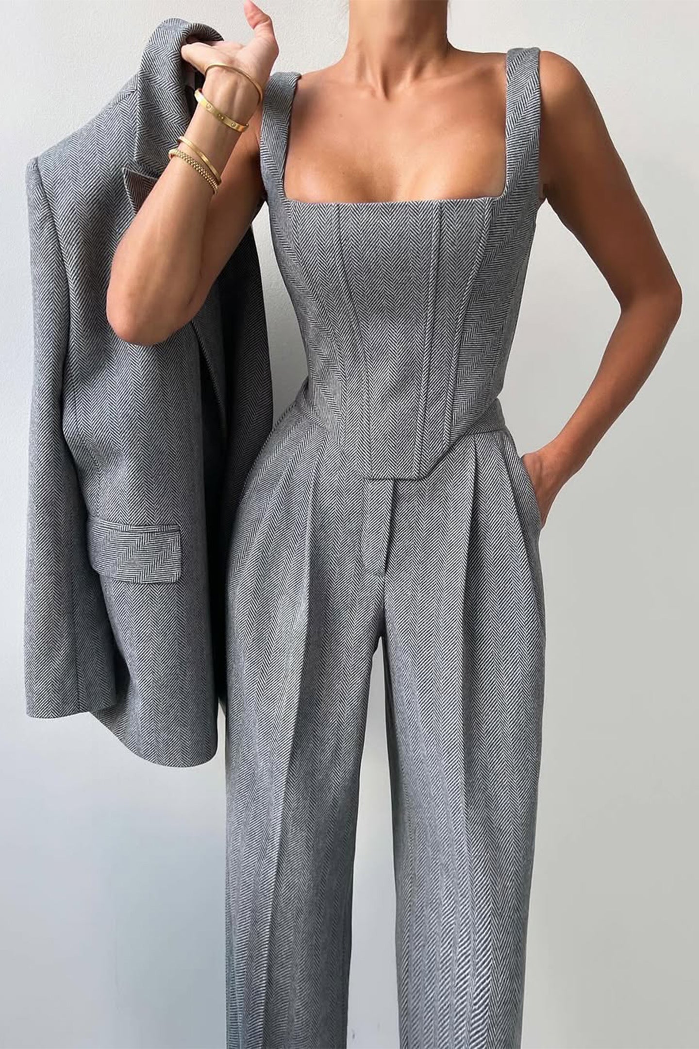 Kira Women's Three-Piece Set | Double-Breasted Blazer, Tailored Fit 2