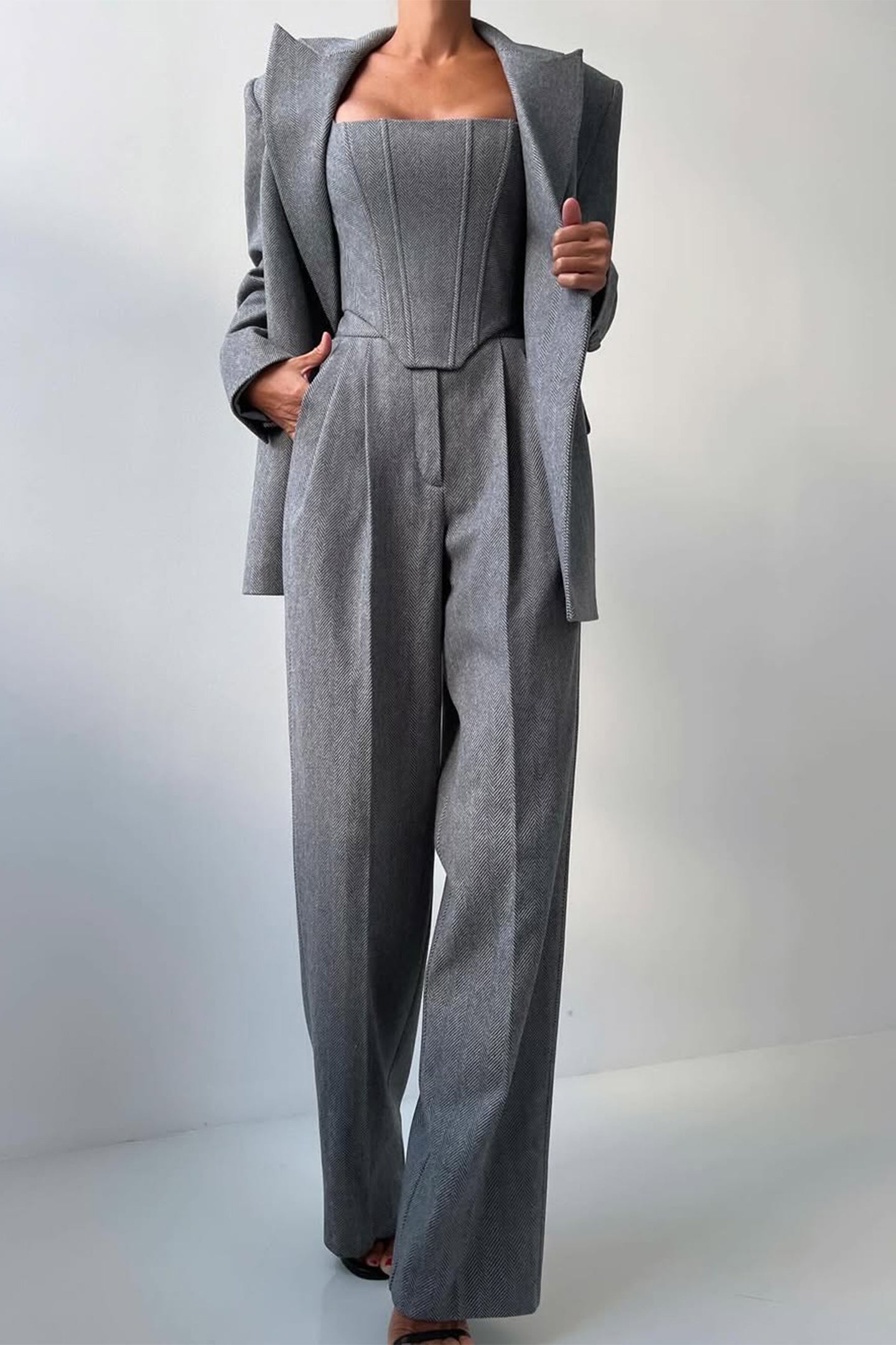 Kira Women's Three-Piece Set | Double-Breasted Blazer, Tailored Fit 5