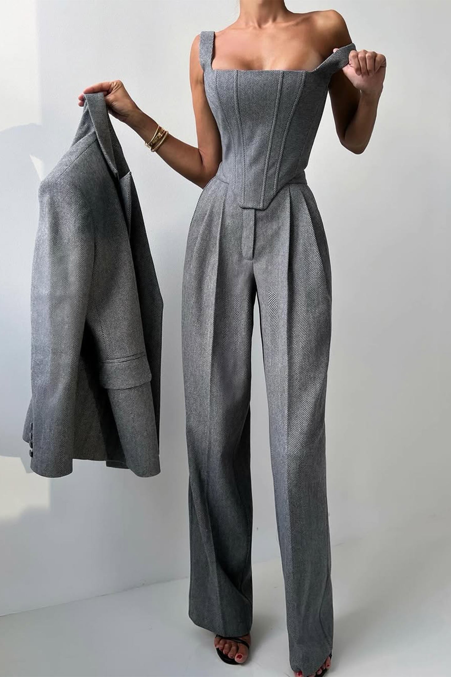 Kira Women's Three-Piece Set | Double-Breasted Blazer, Tailored Fit 6