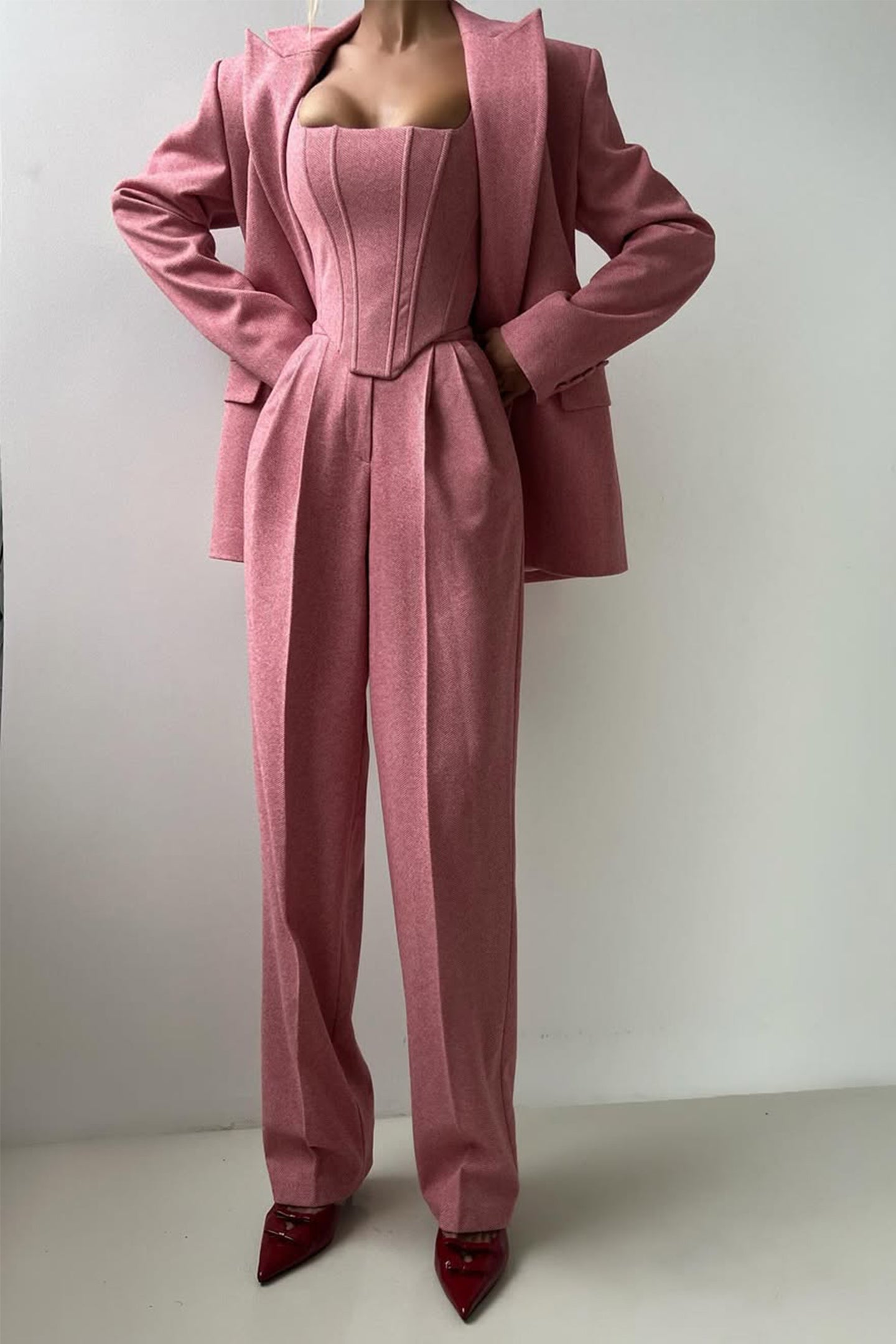 Kira Women's Three-Piece Set | Double-Breasted Blazer, Tailored Fit 7