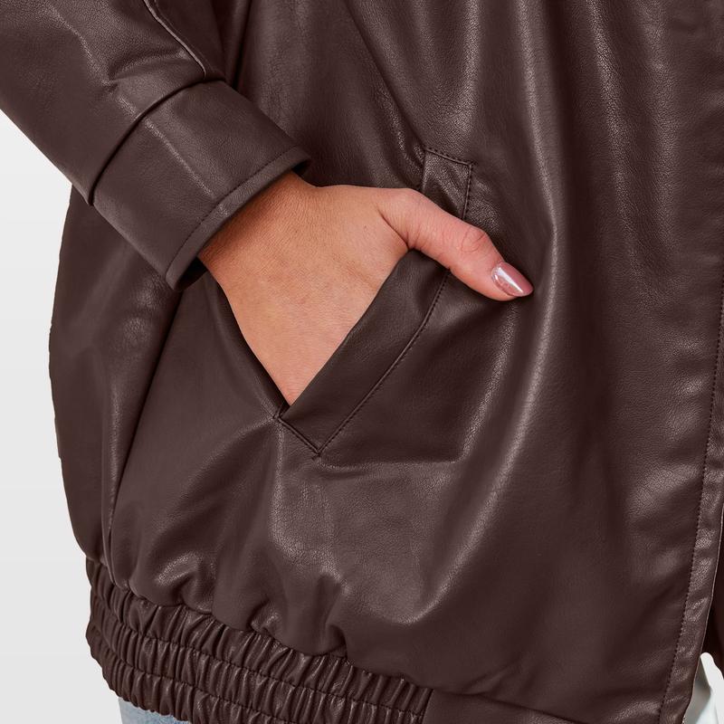 Kovi Women's Biker Jacket | Oversized Vintage-Inspired Design 2