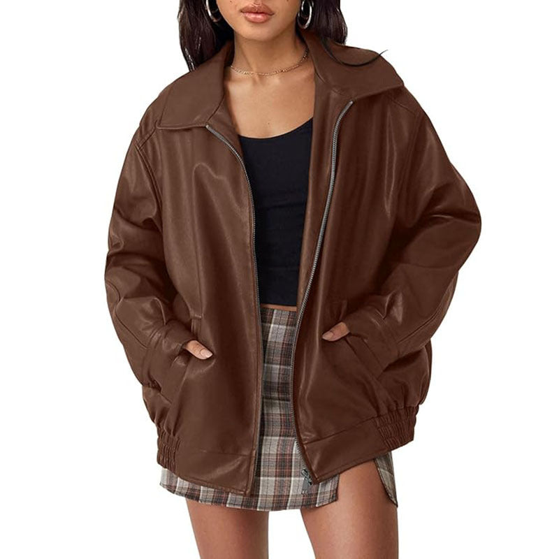Kovi Women's Biker Jacket | Oversized Vintage-Inspired Design 5