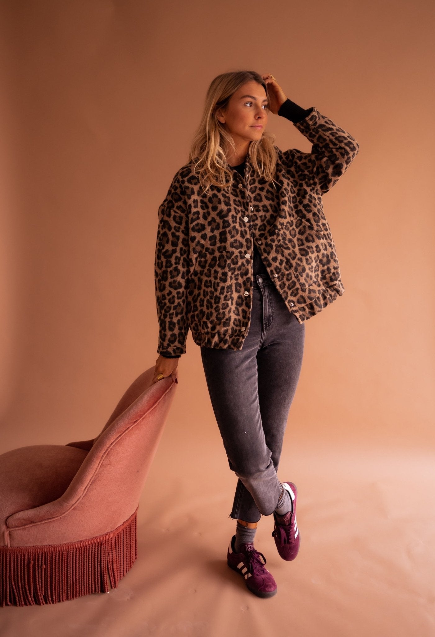 Lila Women's Trendy Jacket | Lightweight Leopard Print 3