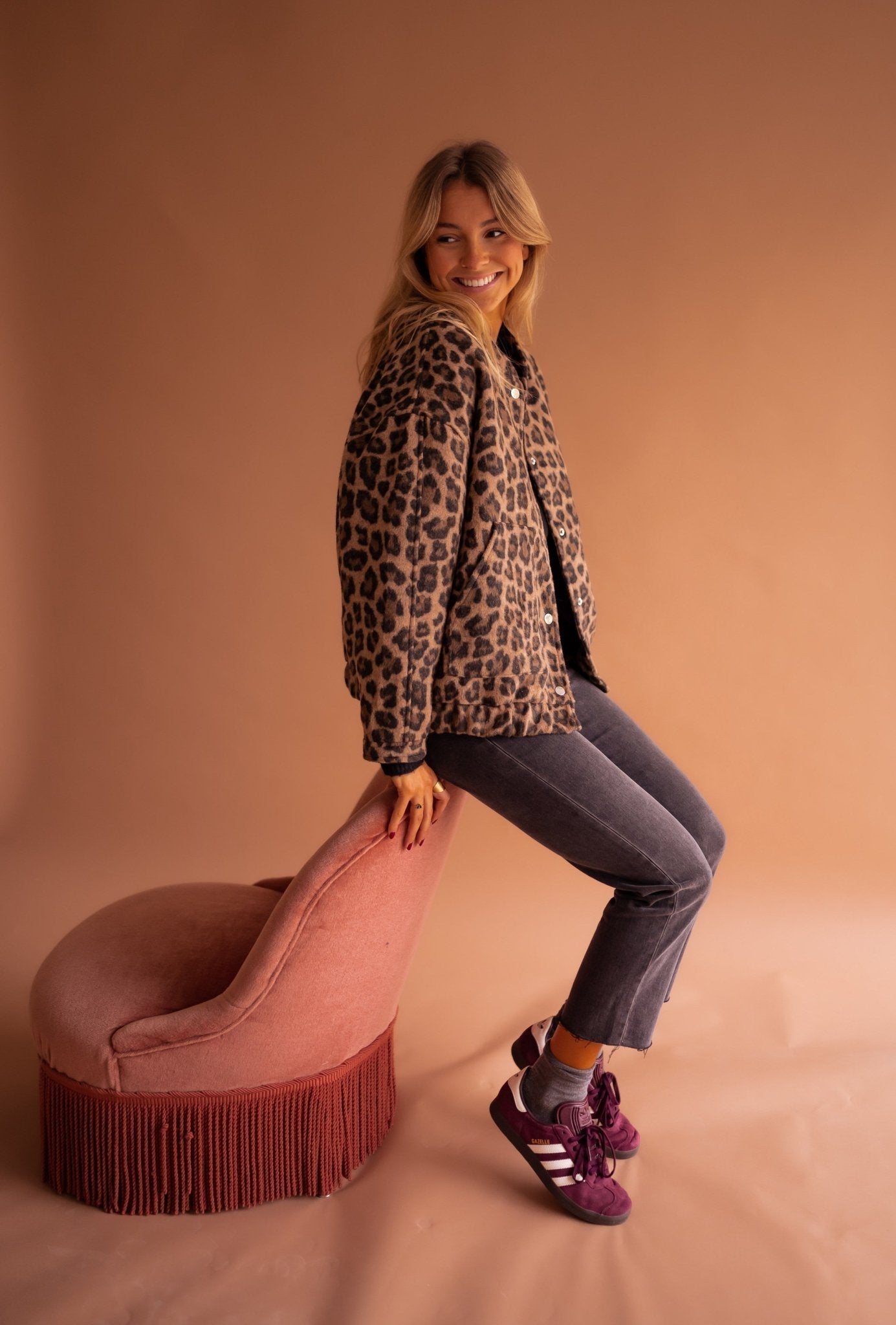 Lila Women's Trendy Jacket | Lightweight Leopard Print 7