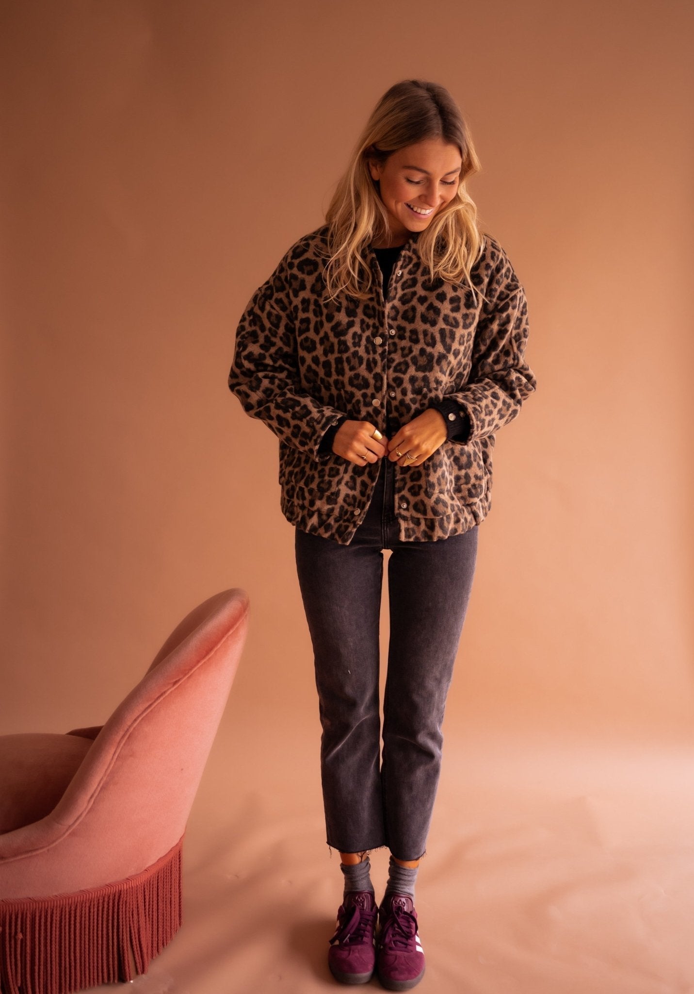 Lila Women's Trendy Jacket | Lightweight Leopard Print 8