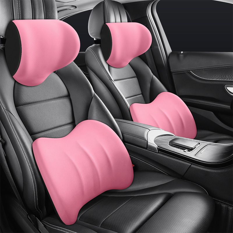 Memory Foam Car Pillow Set | Neck and Lumbar Support Cushions for Travel Comfort