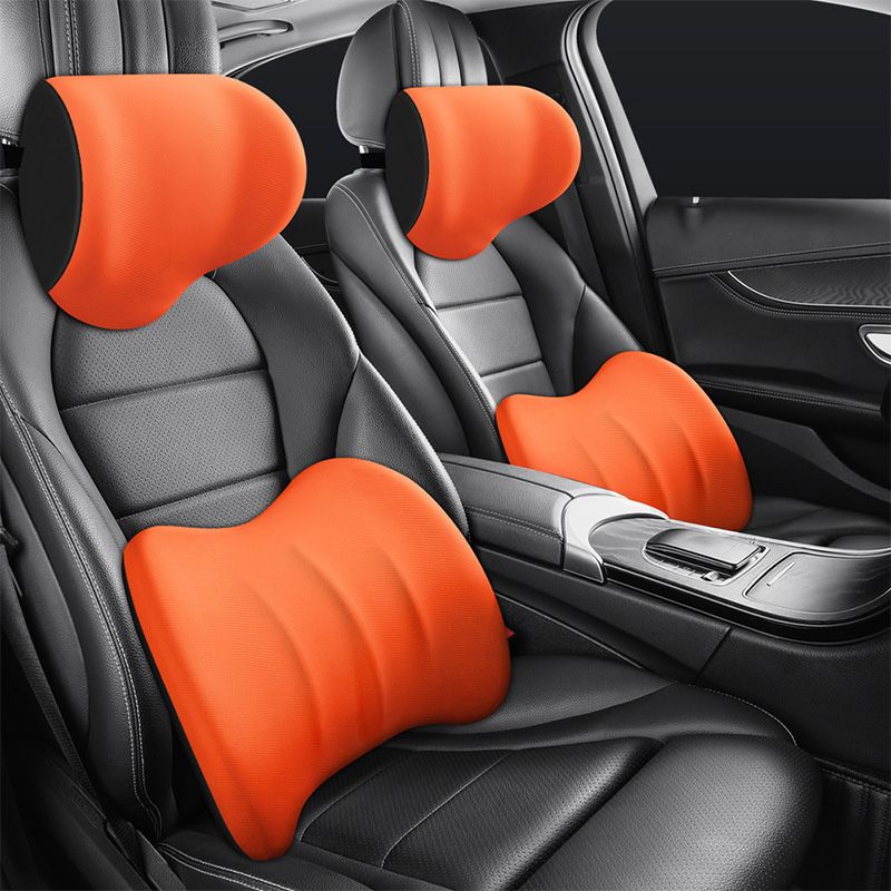 Memory Foam Car Pillow Set | Neck and Lumbar Support Cushions for Travel Comfort