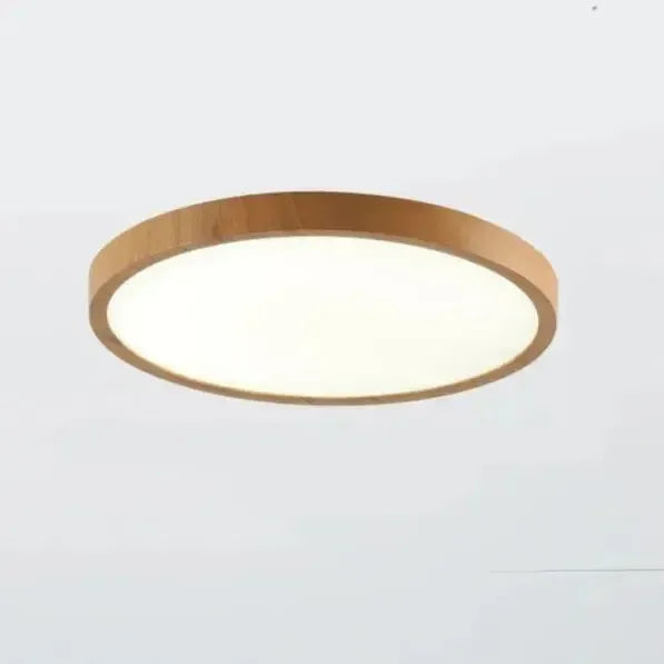 Modern Slim LED Ceiling Light | Circular Design with Natural Wood Look
