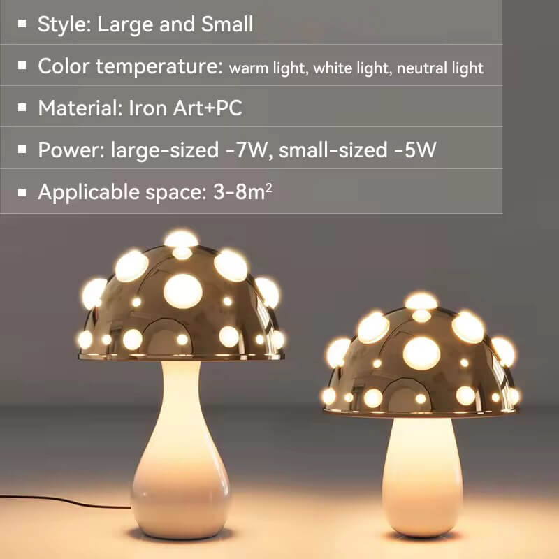 Mushroom Desk Lamp | Retro Table Lamp | LED 3-Mode Lighting