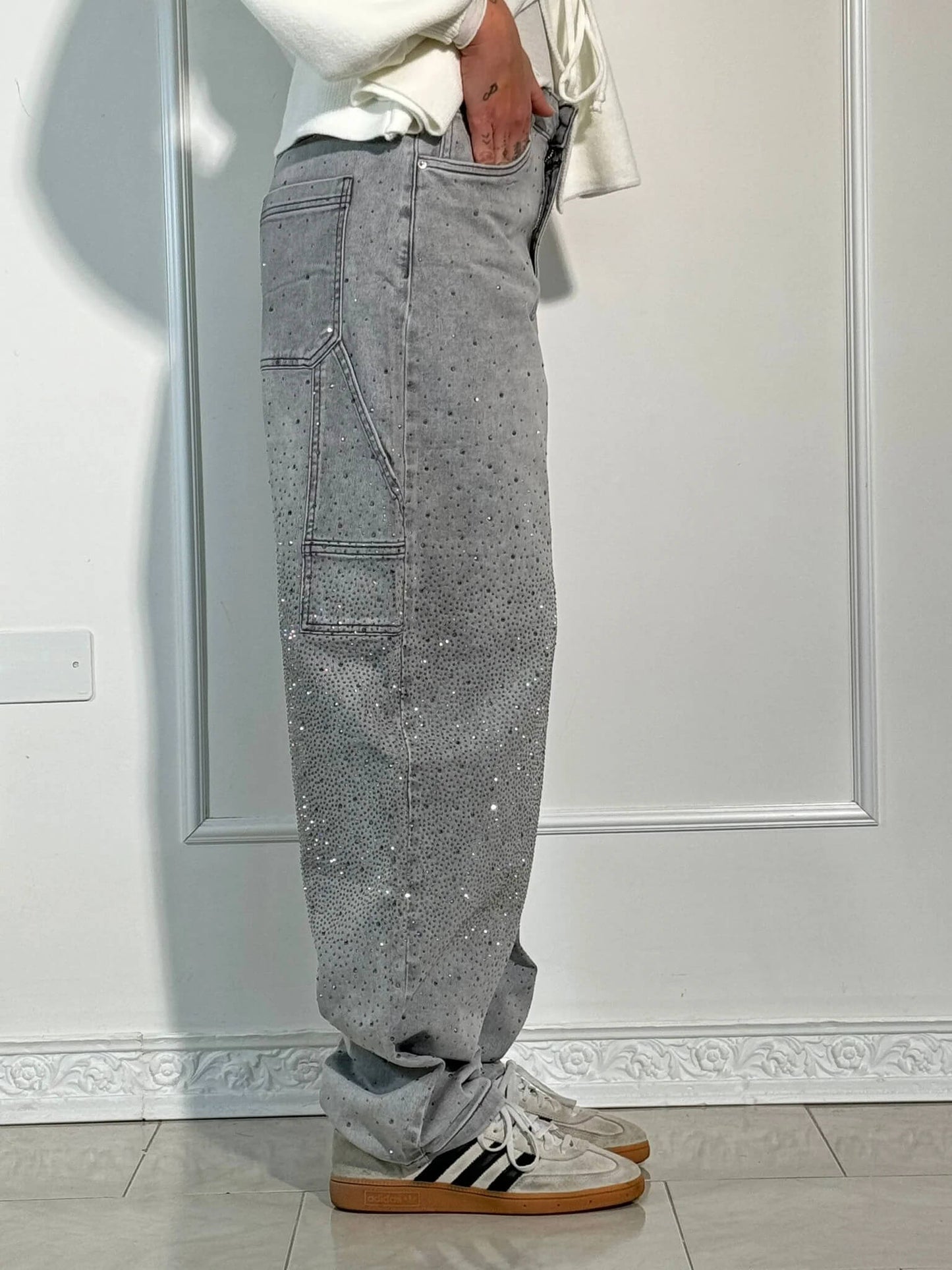 Women’s High-Waist Glitter Jeans | Stretch Denim | Slim Fit Design