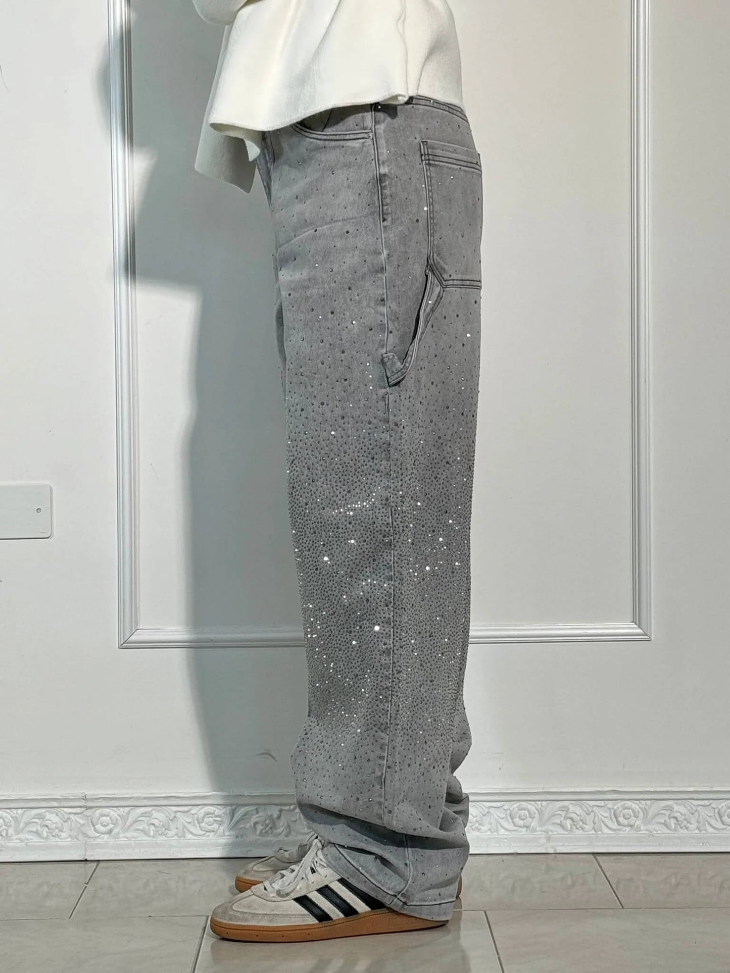 Women’s High-Waist Glitter Jeans | Stretch Denim | Slim Fit Design