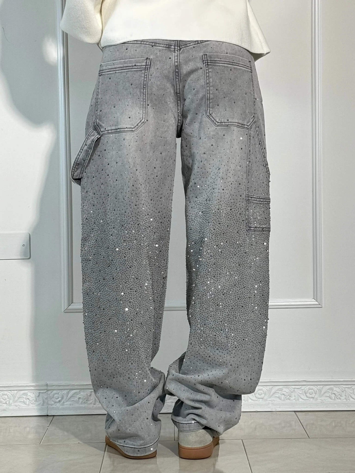 Women’s High-Waist Glitter Jeans | Stretch Denim | Slim Fit Design