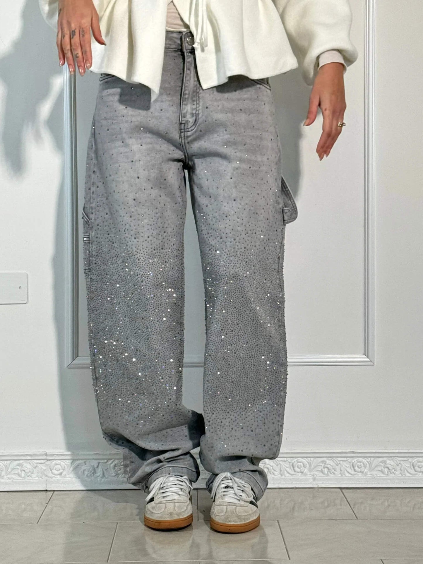 Women’s High-Waist Glitter Jeans | Stretch Denim | Slim Fit Design