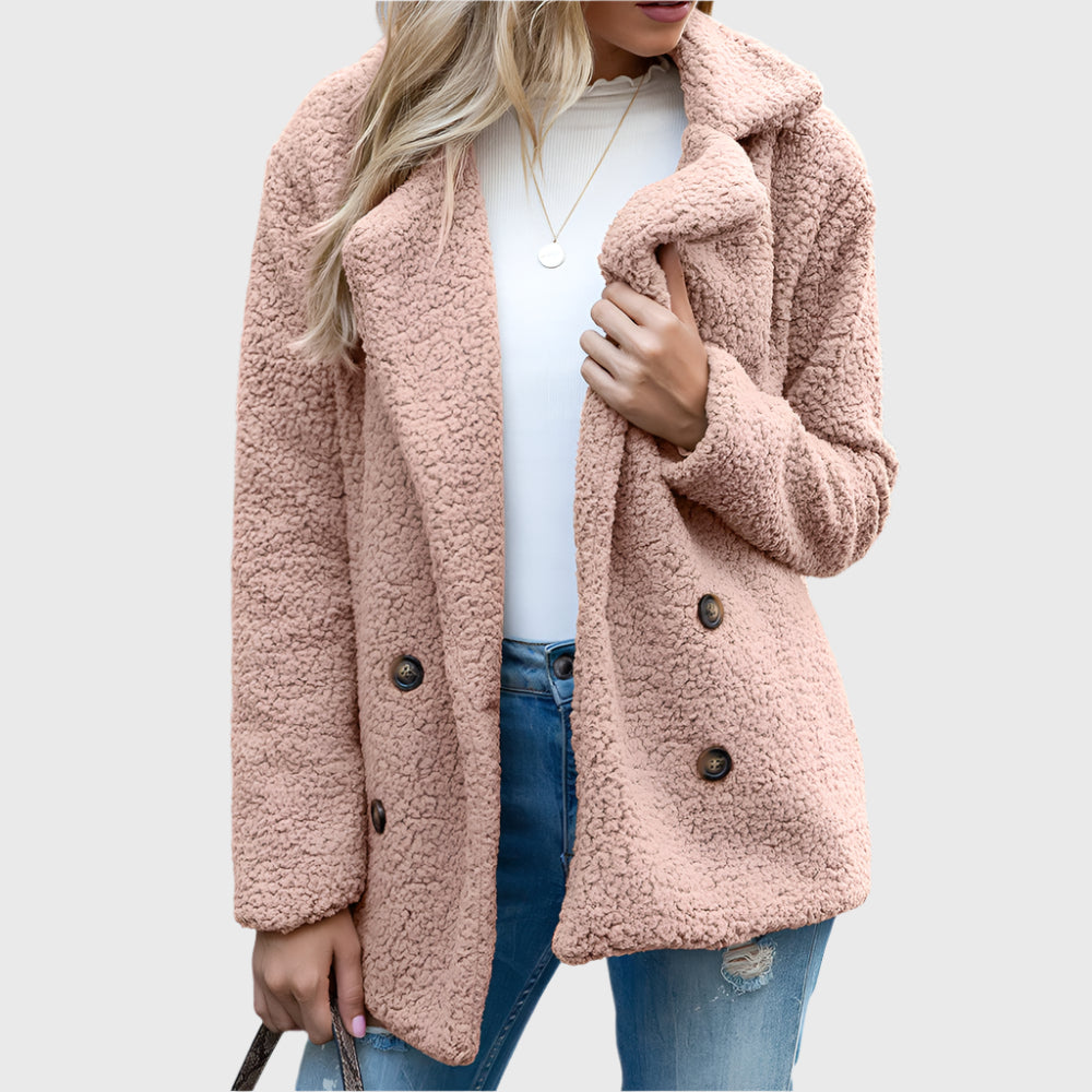 Nia Women's Sherpa Jacket | Double-Breasted Design 6