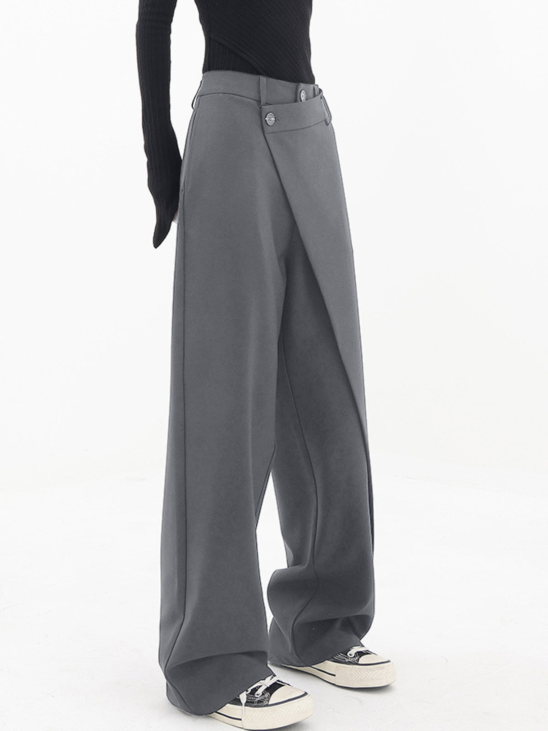 Women’s Asymmetrical Baggy Pants | High-Waist Design | Relaxed Fit