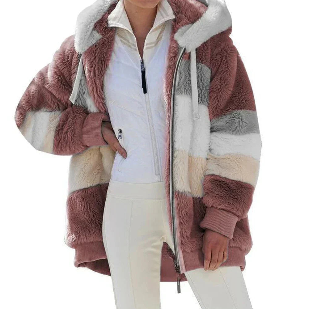 Pina Women's Coat | 100% Cashmere, Hooded Plaid Design 10
