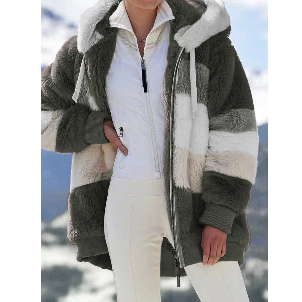 Pina Women's Coat | 100% Cashmere, Hooded Plaid Design 11