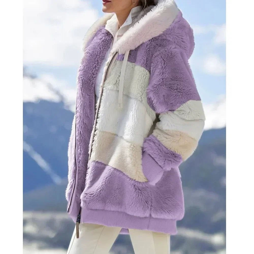 Pina Women's Coat | 100% Cashmere, Hooded Plaid Design 5
