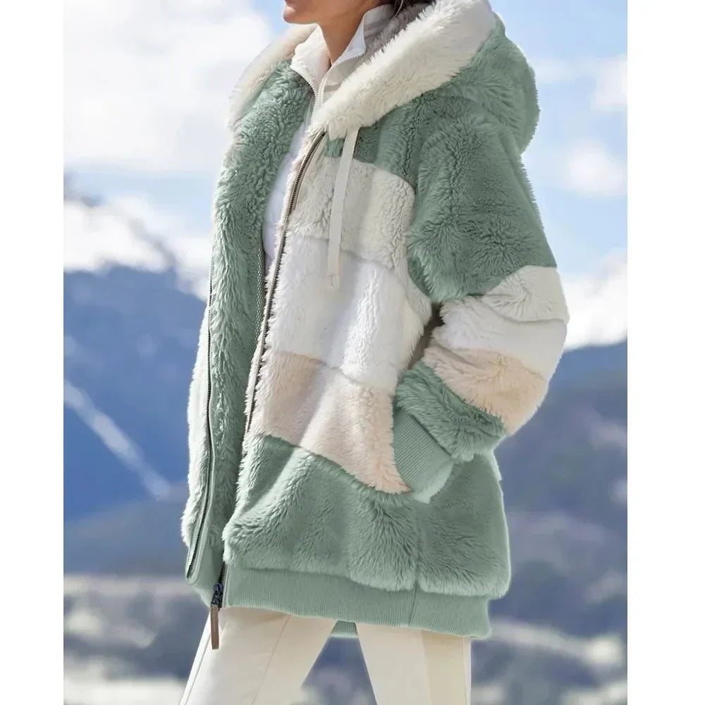 Pina Women's Coat | 100% Cashmere, Hooded Plaid Design 6