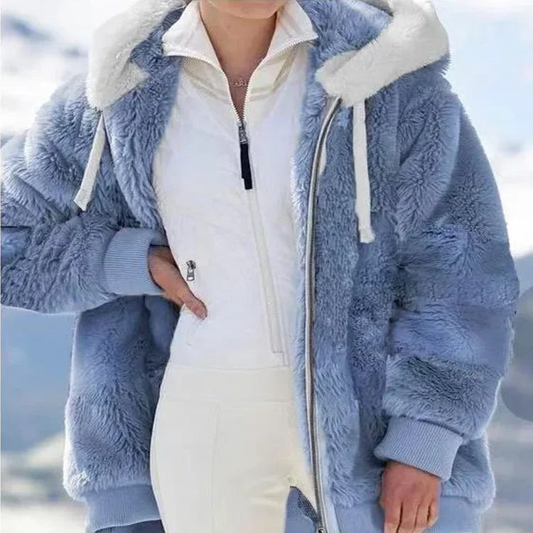Pina Women's Coat | 100% Cashmere, Hooded Plaid Design 7