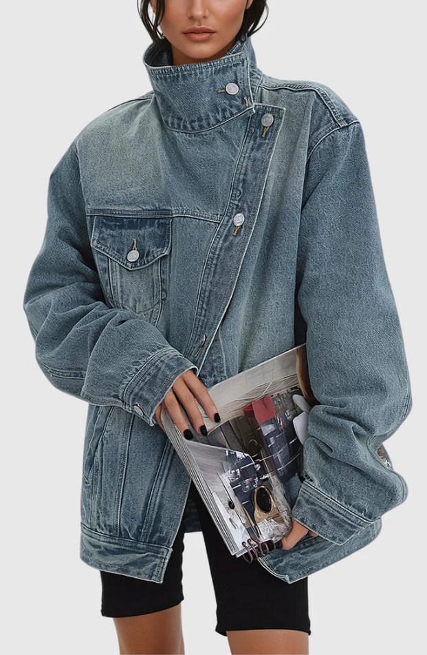 Pioneering Women's Denim Jacket | Artistic Design 1