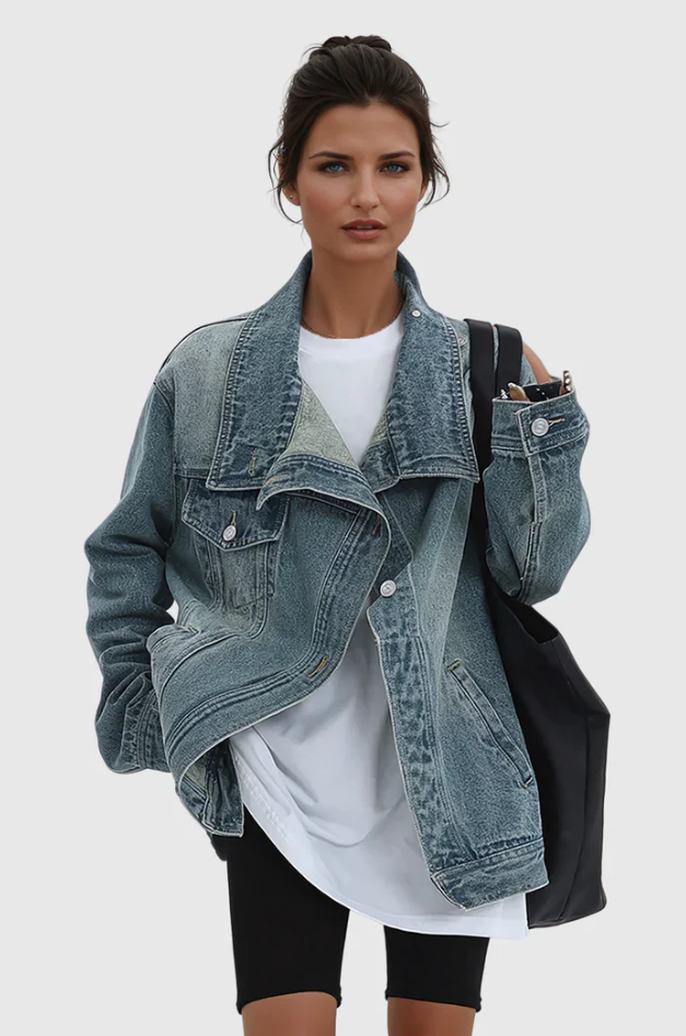 Pioneering Women's Denim Jacket | Artistic Design 3