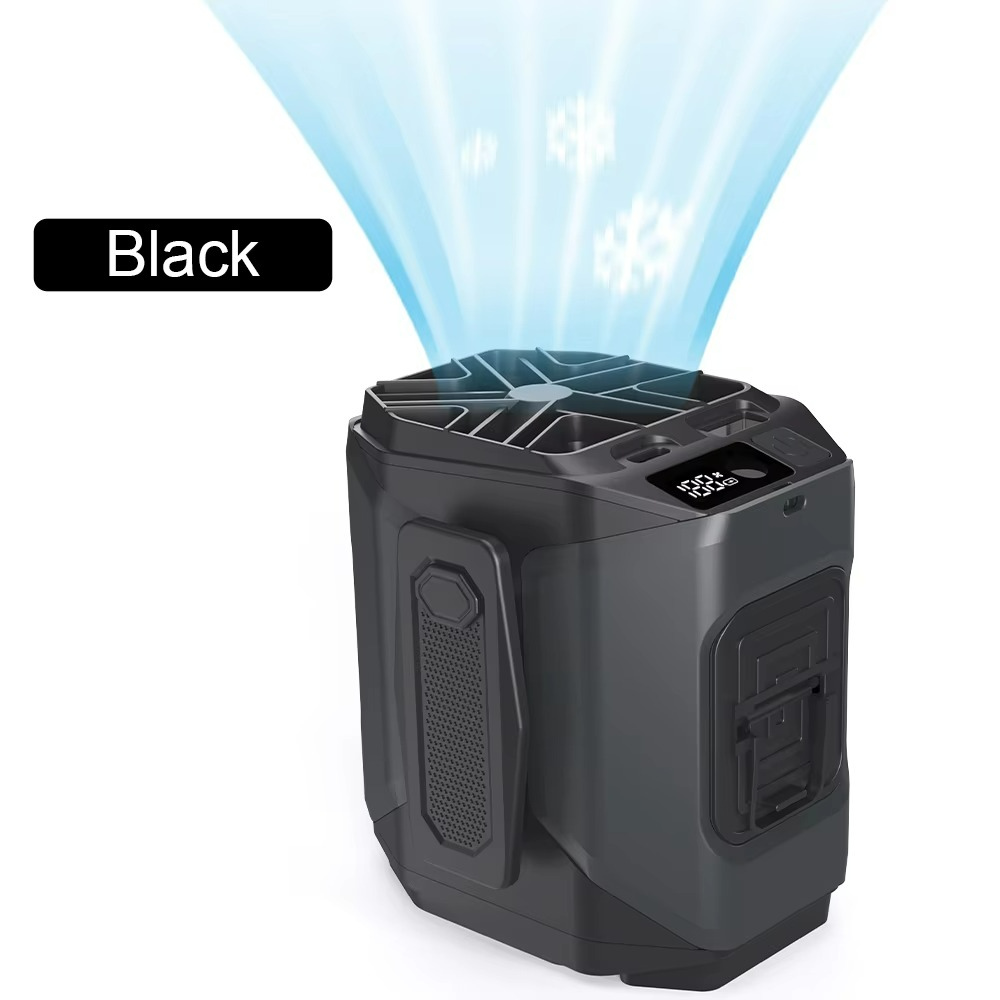 Portable Waist Fan with Power Bank & Flashlight | Hands-Free Cooling | Rechargeable for Outdoor & Travel Use