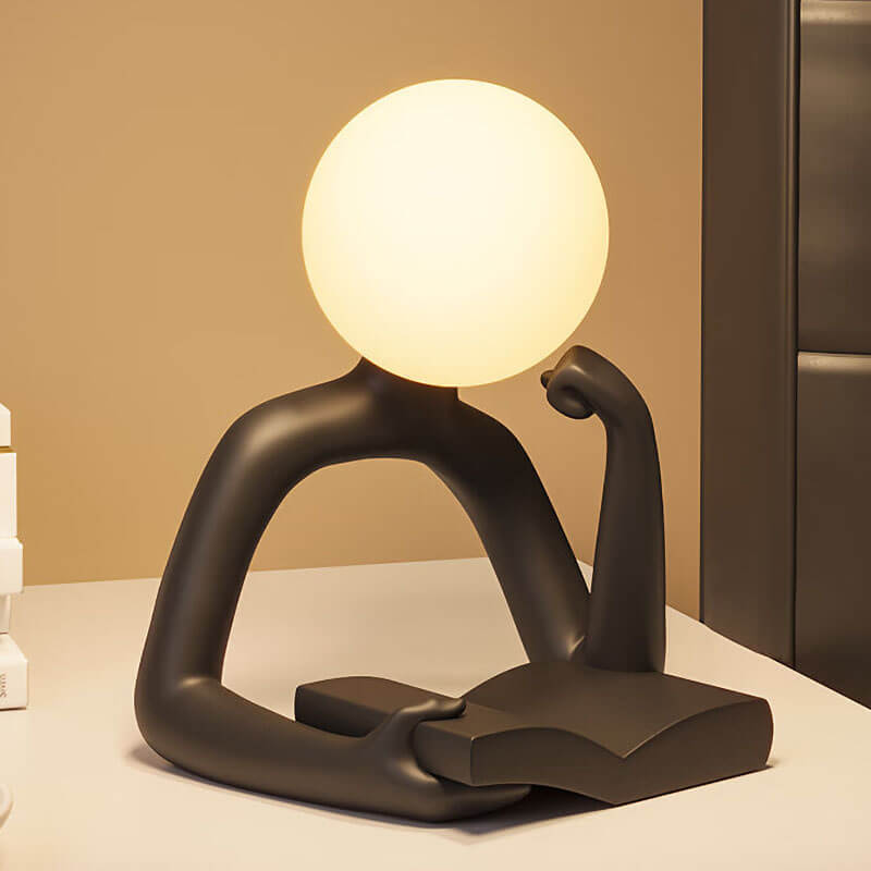 Reader Desk Lamp Ornament | Vintage Mini Desk Light | USB Powered | Resin Base & Plastic Shade