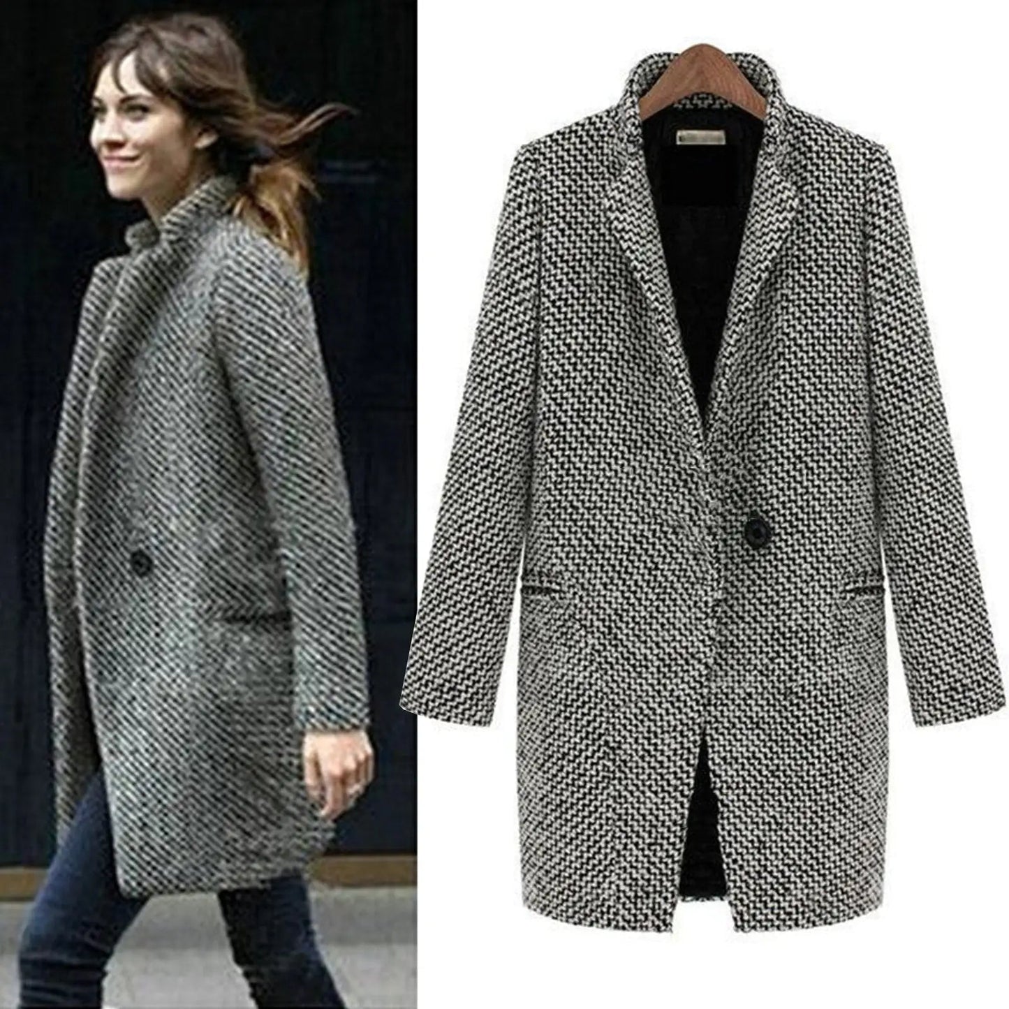 Rila Women's Vintage Blazer Coat | Premium Wool, Elegant Design 1