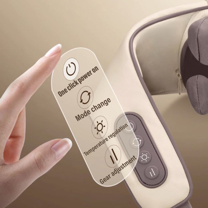 Heated Neck and Shoulder Massager | Deep-Kneading Shiatsu Massage Device with Adjustable Heat