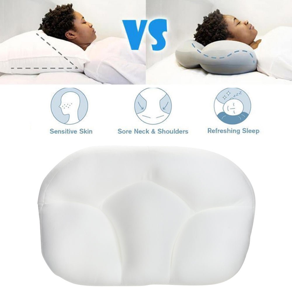 Memory Foam Pillow | Breathable Neck Support Cushion with Contoured Design