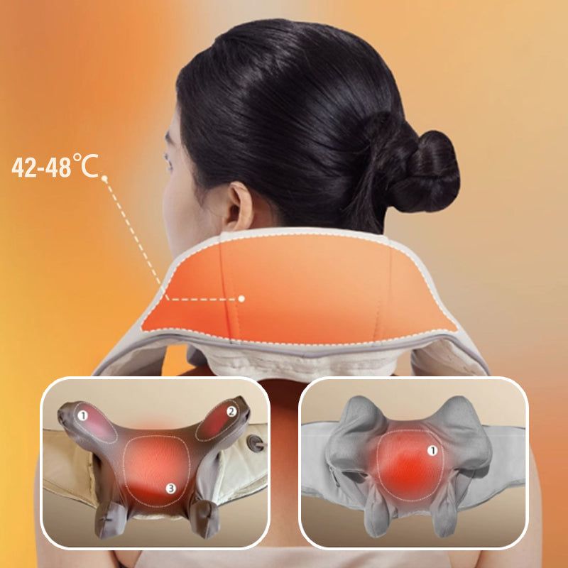 Heated Neck and Shoulder Massager | Deep-Kneading Shiatsu Massage Device with Adjustable Heat