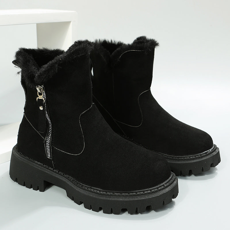 Women’s Faux Wool Lined Winter Boots | Foldable Shaft Design | Anti-Slip Sole