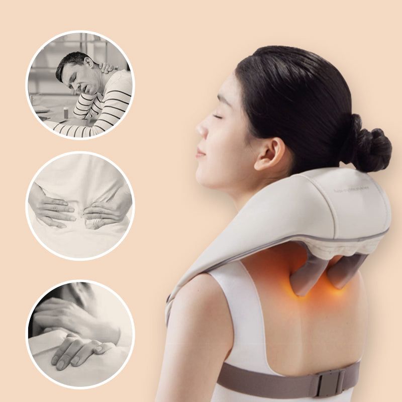 Heated Neck and Shoulder Massager | Deep-Kneading Shiatsu Massage Device with Adjustable Heat