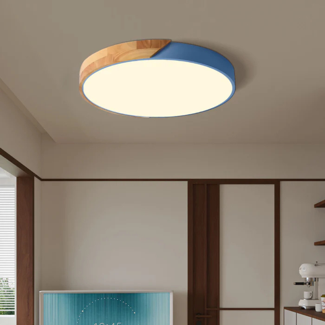 Scandinavian Wooden LED Ceiling Light | Warm Natural Design for Modern Homes