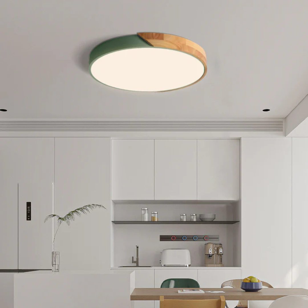 Scandinavian Wooden LED Ceiling Light | Warm Natural Design for Modern Homes
