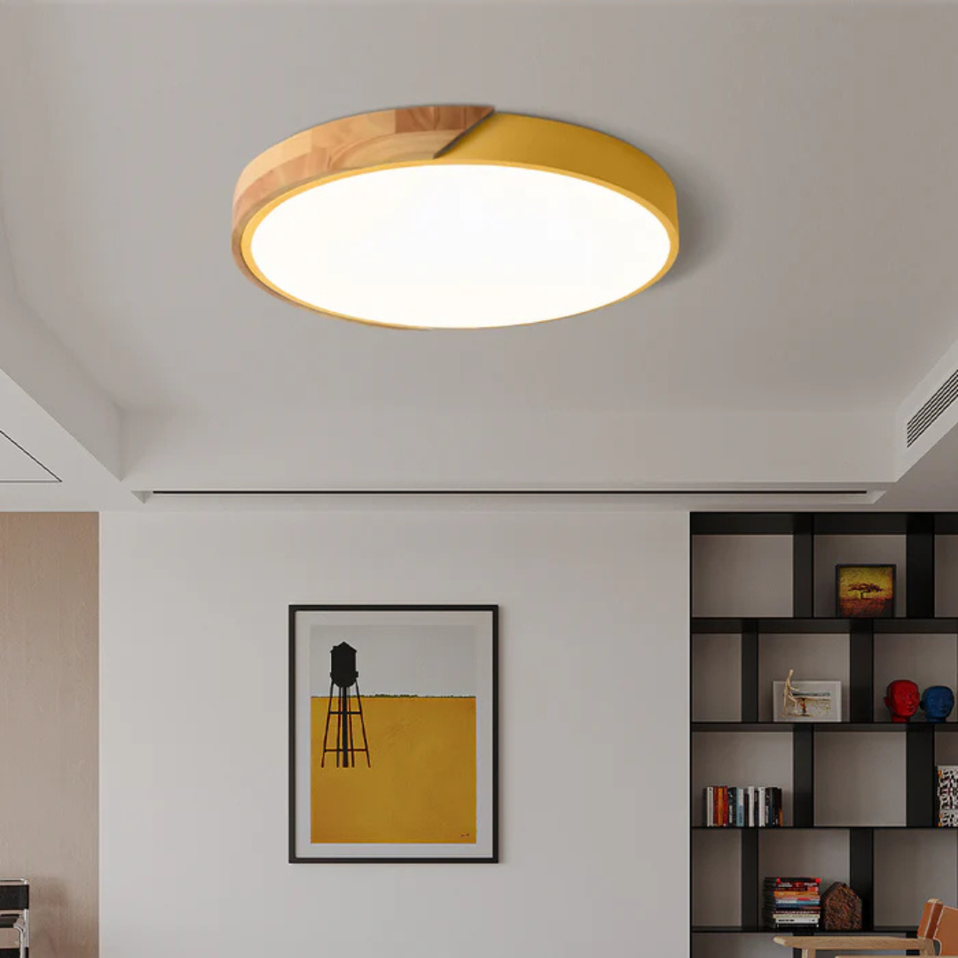 Scandinavian Wooden LED Ceiling Light | Warm Natural Design for Modern Homes