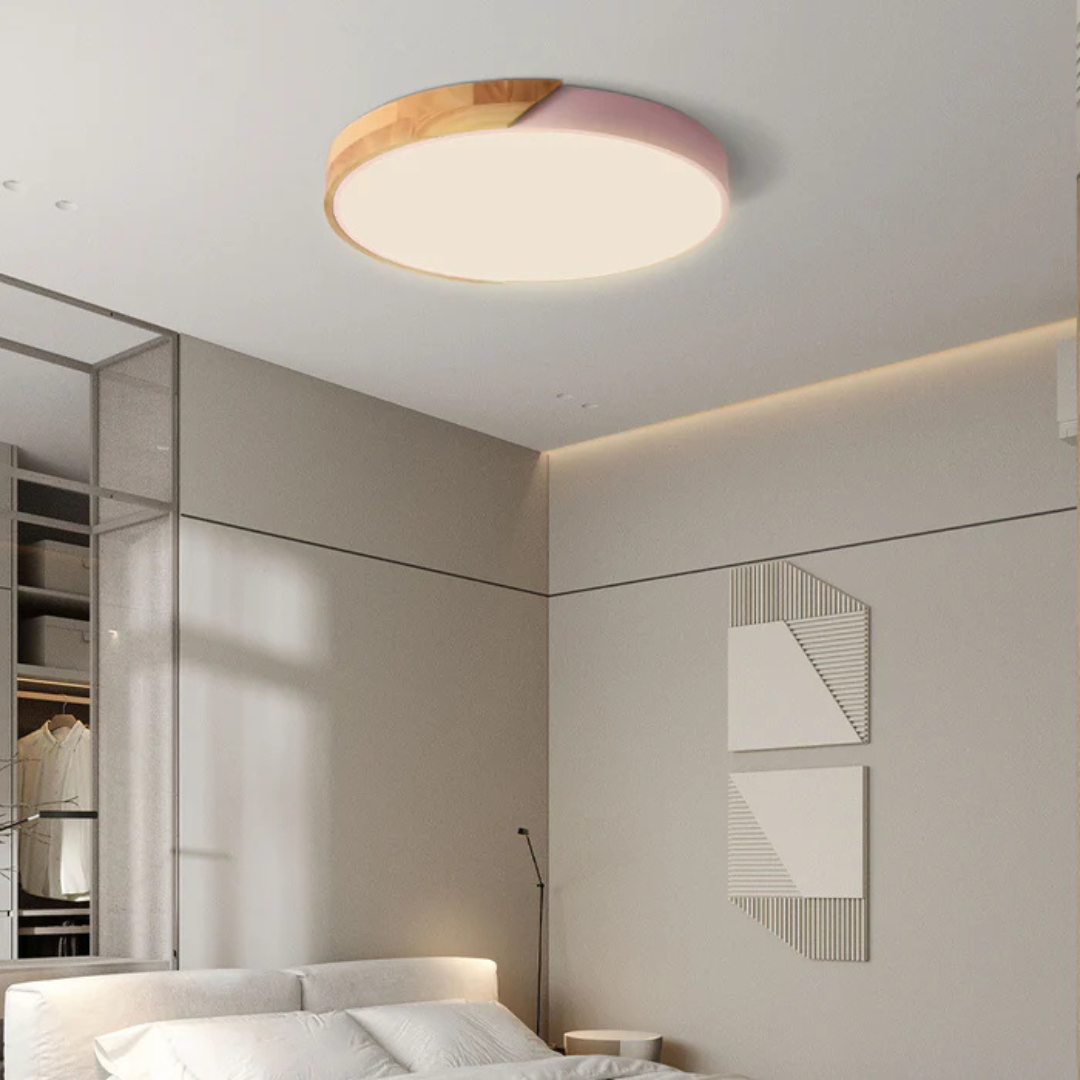 Scandinavian Wooden LED Ceiling Light | Warm Natural Design for Modern Homes