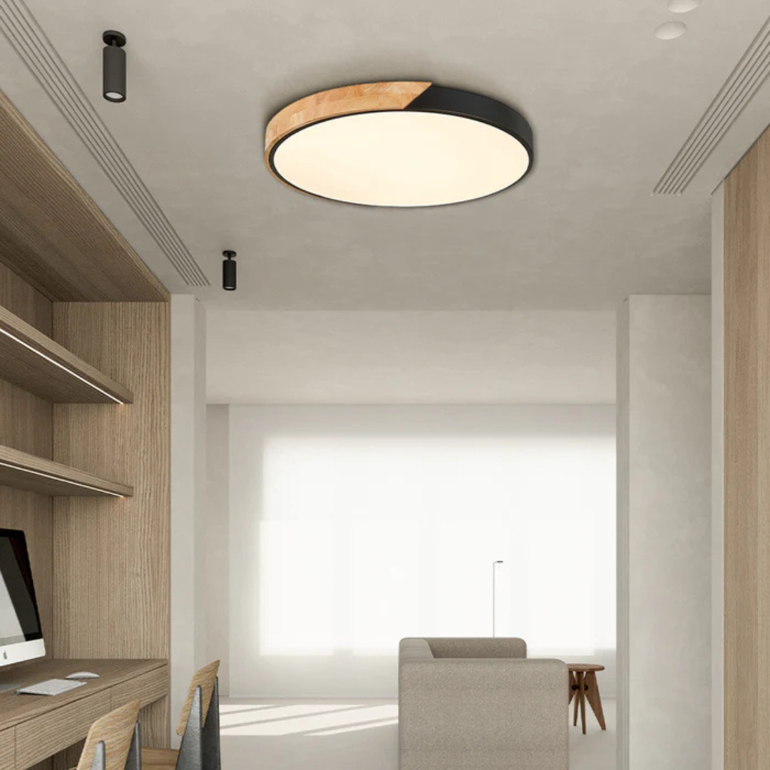 Scandinavian Wooden LED Ceiling Light | Warm Natural Design for Modern Homes