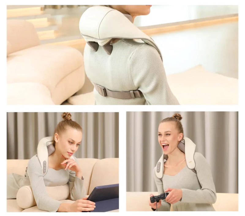Heated Neck and Shoulder Massager | Deep-Kneading Shiatsu Massage Device with Adjustable Heat